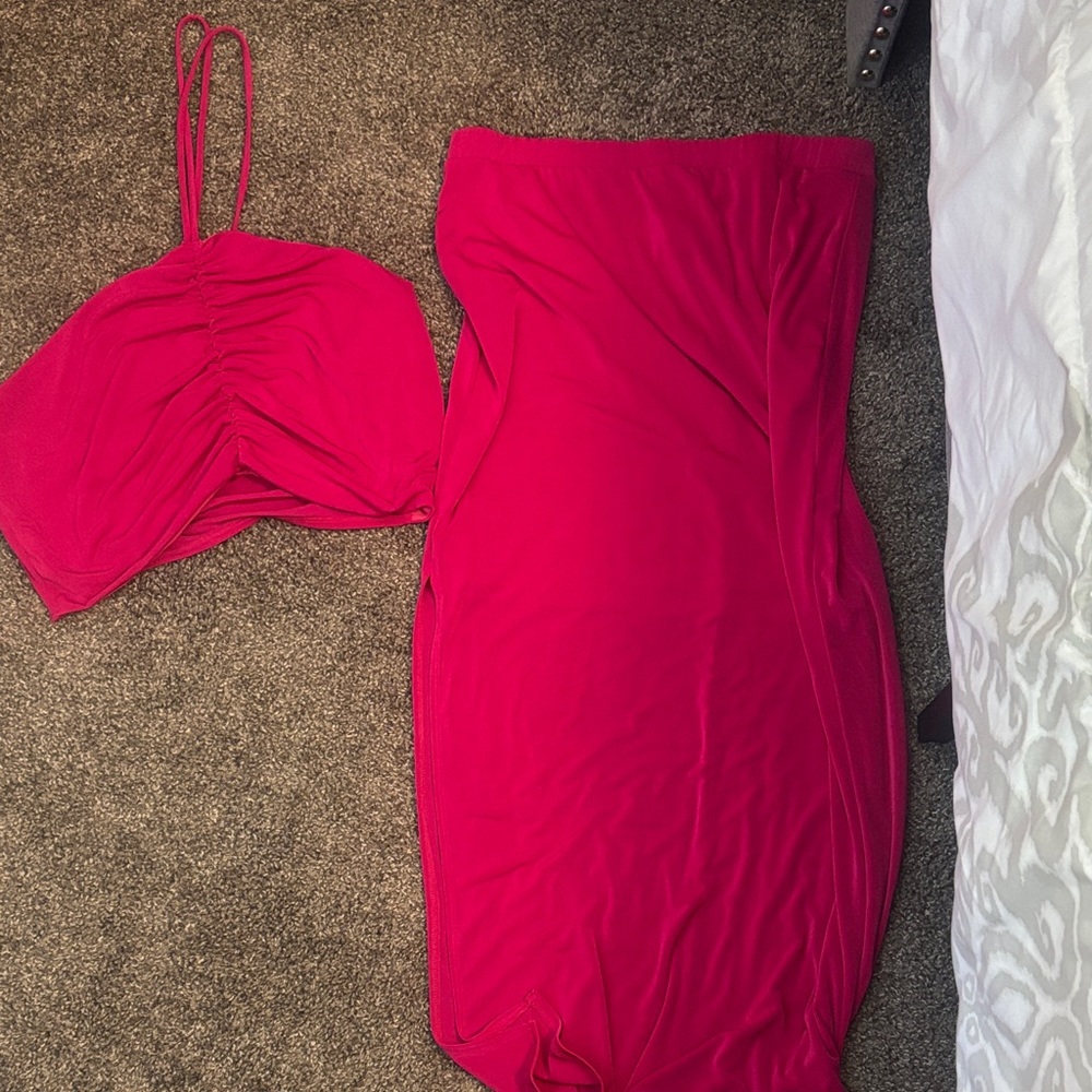 Hot pink Two-Piece Dress Set